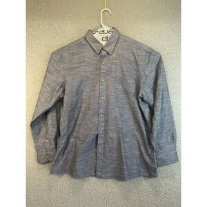 ROWM Mens XL Button Up‎ Long Sleeve Dress Shirt Charcoal Gray
